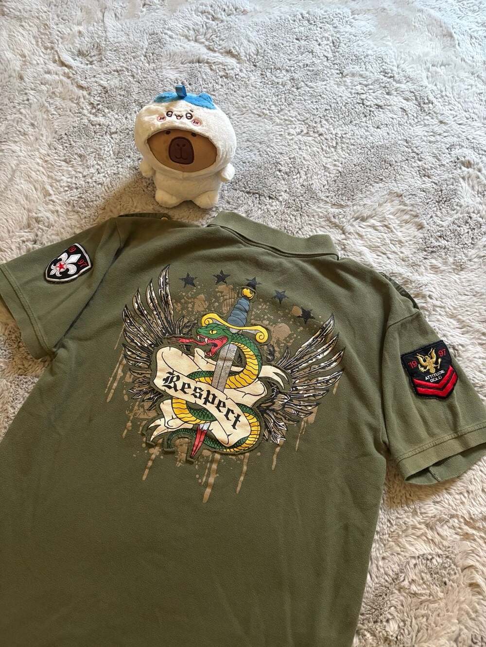 Attitude Gold Infantry Division Military Style Polo Shirt